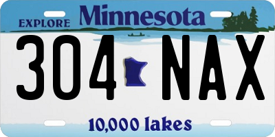 MN license plate 304NAX