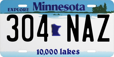 MN license plate 304NAZ