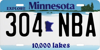 MN license plate 304NBA