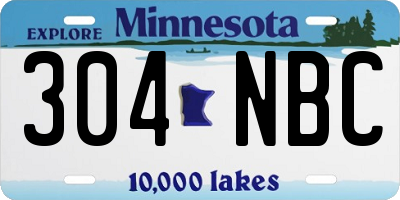 MN license plate 304NBC