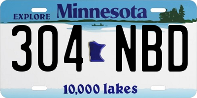 MN license plate 304NBD