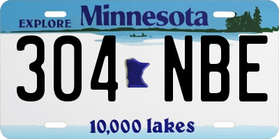 MN license plate 304NBE