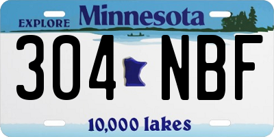 MN license plate 304NBF