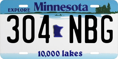 MN license plate 304NBG