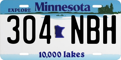 MN license plate 304NBH