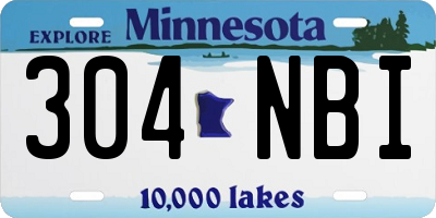 MN license plate 304NBI