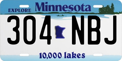 MN license plate 304NBJ