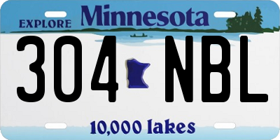 MN license plate 304NBL