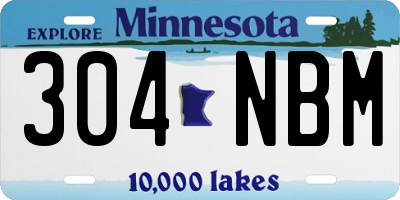 MN license plate 304NBM