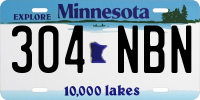 MN license plate 304NBN