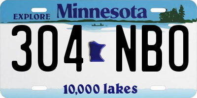 MN license plate 304NBO