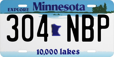 MN license plate 304NBP