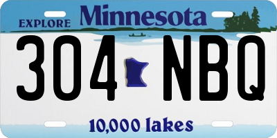 MN license plate 304NBQ
