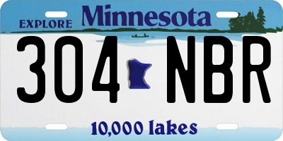 MN license plate 304NBR