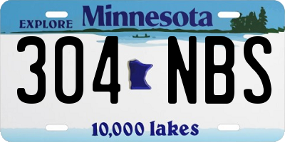 MN license plate 304NBS
