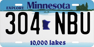 MN license plate 304NBU