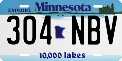 MN license plate 304NBV