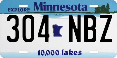 MN license plate 304NBZ