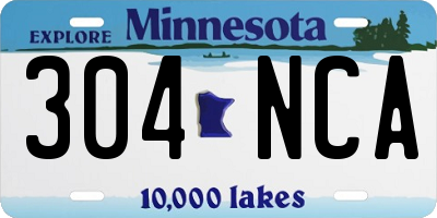 MN license plate 304NCA