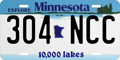 MN license plate 304NCC