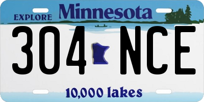 MN license plate 304NCE