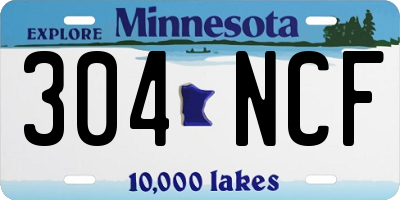 MN license plate 304NCF