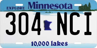MN license plate 304NCI