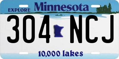MN license plate 304NCJ