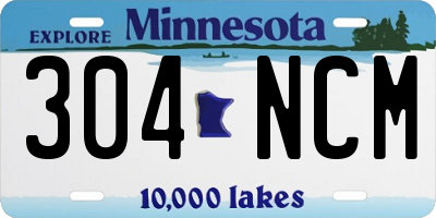 MN license plate 304NCM
