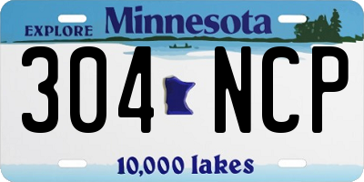 MN license plate 304NCP