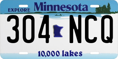 MN license plate 304NCQ
