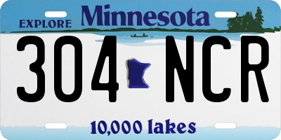 MN license plate 304NCR