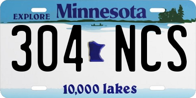 MN license plate 304NCS
