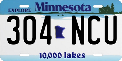 MN license plate 304NCU
