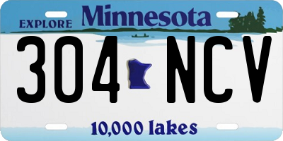 MN license plate 304NCV