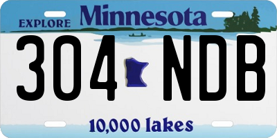MN license plate 304NDB