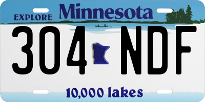 MN license plate 304NDF