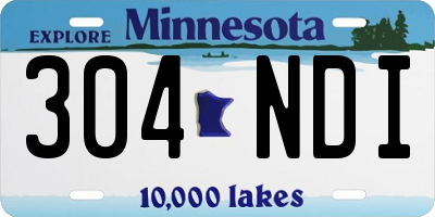 MN license plate 304NDI