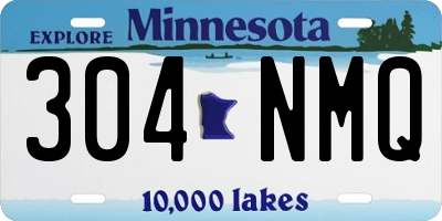 MN license plate 304NMQ