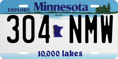 MN license plate 304NMW