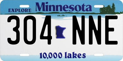 MN license plate 304NNE
