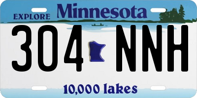 MN license plate 304NNH