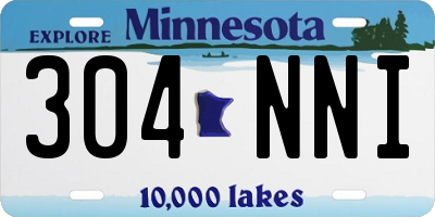 MN license plate 304NNI