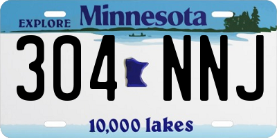 MN license plate 304NNJ