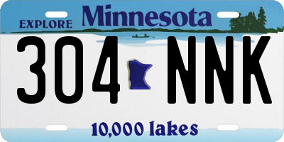 MN license plate 304NNK