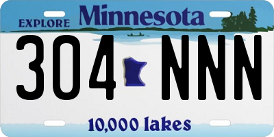 MN license plate 304NNN
