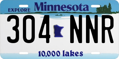 MN license plate 304NNR