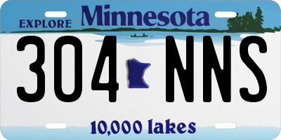 MN license plate 304NNS