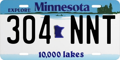 MN license plate 304NNT