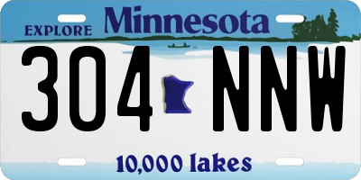 MN license plate 304NNW